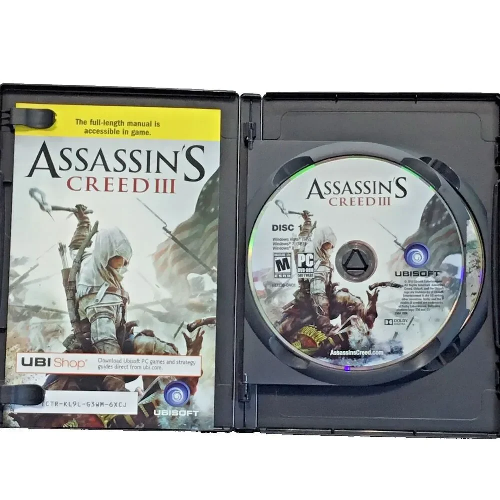 Assassin's Creed III 3 PC Game Windows DVD-ROM Complete CIB Ubisoft